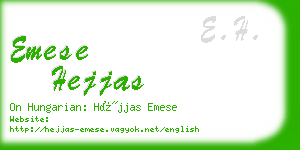 emese hejjas business card